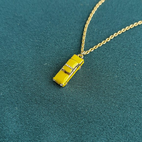 Kate Spade Taxi! Gold Yellow Cab Pendant Necklace
